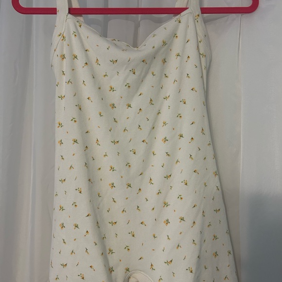 Skims Women's Cotton Rib Low Back Onesie - Marigold Rosebud Print - Picture 5 of 8